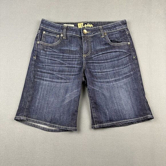 Kut From The Kloth Catherine Boyfriend Jean Shorts Womens 6 Blue Dark Bermuda - Picture 1 of 12
